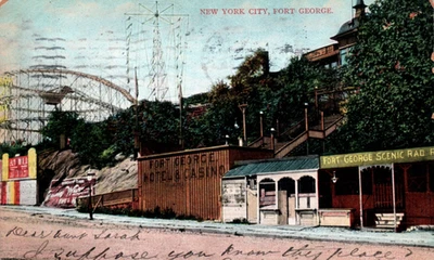 Fort George Amusement Park Ride Roller Coaster Hotel Casino Postcard NY New York - Image 1 of 3