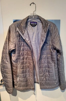 Patagonia Nano Puff Full Zip Up Insulated Jacket Womens Size Medium Solid Grey - Image 1 of 4