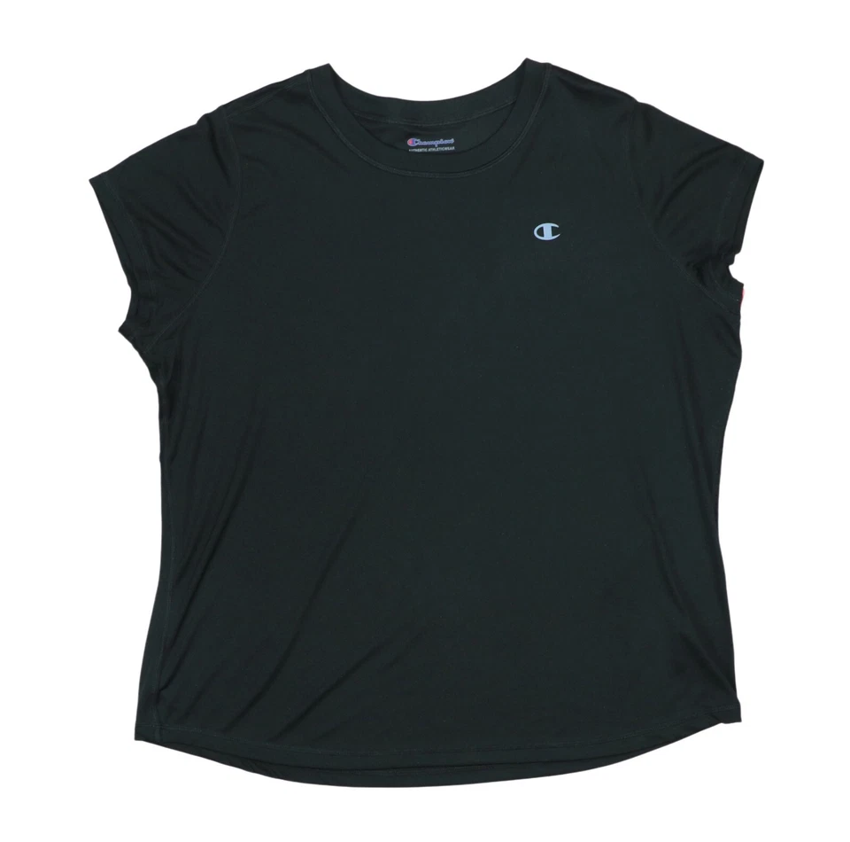 Camiseta deportiva clásica Champion talla grande 1X color liso para mujer nueva con etiquetas negra Foto 1 de 1