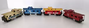 Set of 4 HO Scale Tyco Cabooses - Golden Eagle, Rock Island, Santa Fe & Conrail - Picture 1 of 17