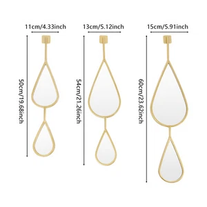5Pcs Water Drop Decorative Mirrors Art Decorative Mirror Wall Decor Home Decor - Picture 1 of 14