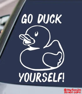 GO DUCK YOURSELF! RUBBER DUCKY Vinyl Decal Sticker Car Rear Window Bumper JDM - Picture 1 of 2