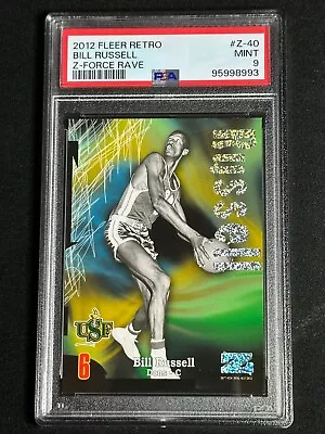 2012 Fleer Retro Z-Force Rave Bill Russell #Z-40 PSA 9 MINT Celtics SP HOF RARE - Image 1 of 2