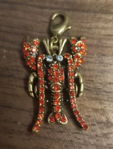 Heidi Daus "Maine Lobster" Charm Gold, Orange & Aqua Crystals NWT  ADORABLE!! - Picture 1 of 3