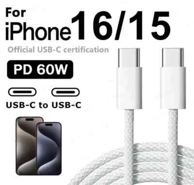 GENUINE ORIGINAL For iPhone 15 Pro Max,16Pro Charger Type C to C Cable Fast Lead - Image 1 of 4