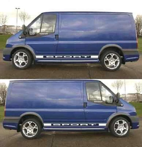 Fits Ford Transit Mk6 Mk7 Side Stripes Vinyl Graphics Both Sides Any Year Decals - Picture 1 of 4