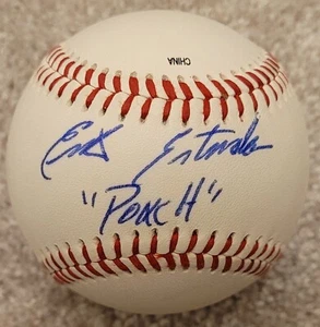 Erik Estrada Signed Baseball "Ponch" CHiPs Official Minor League RARE Auto - Picture 1 of 2