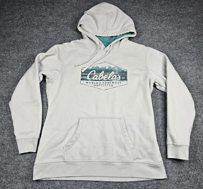 Cabelas Hoodie Womens Large Gray Logo Lock Up Hoodie Pullover Hike Hunt Outdoors - Image 1 of 4