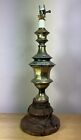 Large Heavy Vintage Brass Table Lamp Base for Renovation Project Repair 23 Tall