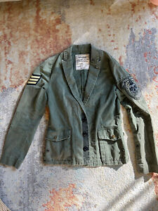 Zadig & Voltaire Virginia Grunge 'Love Punk' Military Jacket Womens Sz S NWOT