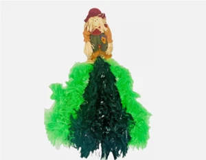 2 Green & 2 Black Boas Girl Tea Party Dress Up Boa HALLOWEEN Costume Accessory A - Picture 1 of 3