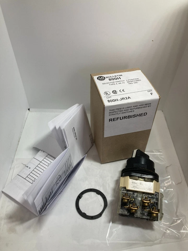 ALLEN BRADLEY 800H-JR2A SELECTOR SWITCH 3 POSITION MAINTAINED 1NO/1NC SERIES F - Image 1 of 3