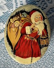 Vtg KIMCAL Kashmir India SANTA CLAUS HandPainted & Numbered Lacquered Box