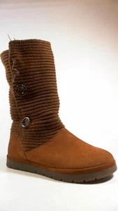 Botas de invierno para mujer Sporto talla 8,5 M marrón gamuza tacón plano punto venta diseñador - Imagen 1 de 9