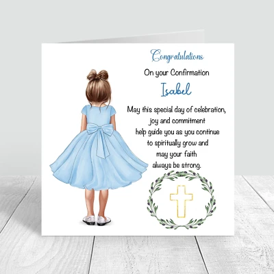 Girls Confirmation Card Handmade Personalised Girls Granddaughter Daughter 934 - Image 1 of 4