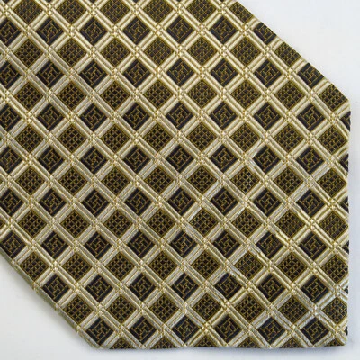 Corbata de cuello Valerio Garati marrón beige a cuadros tejido de canasta para hombre 58x3,75 Foto 1 de 4