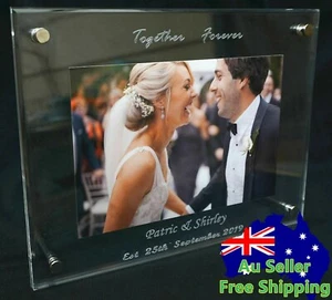 Personalized Acrylic Photo Frame Customise Gift Wedding Engagement Anniversaries - Bild 1 von 5