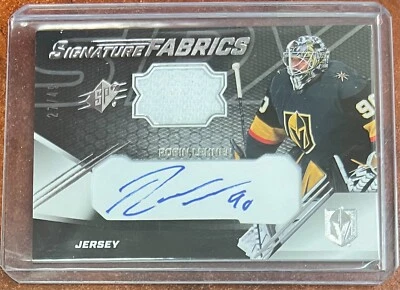 Robin Lehner - Signature Fabrics - Game Used Patch Auto 27/49 - UD SPX 2022-23 - Image 1 of 2