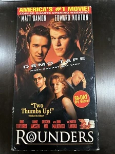 Rounders VHS DEMO TAPE PROMO SCREENER Rental Matt Damon Edward Norton PPV - Picture 1 of 3