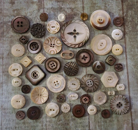 Vintage Antique Mother Of Pearl Button Lot Hand Carved Ornate And Gorgeous Cover