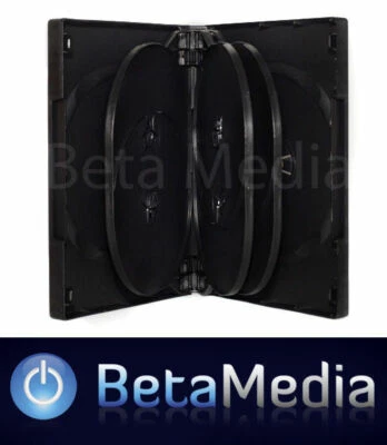 BETA MEDIA 10 x Black 27mm ** HOLDS 8 Discs ** Quality CD / DVD Cover Cases - Hold 8