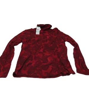 Jones New York Sport Ladies' Turtleneck Red Paisley Size LG - Picture 1 of 8