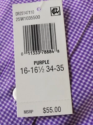 Cuello flexible Chaps Performance 16-16,5 cómodo elástico ajuste regular púrpura Foto 1 de 3