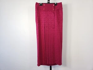 Maxi Falda Para Mujer Vintage Años 80 Roja Borgoña Seda Cintura Alta Talla-6 - Imagen 1 de 13