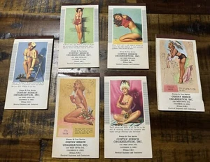Six Vintage Pinup Pocket Day Planner 1955-56-57 Advertising Columbus, OH Hirsch - Picture 1 of 10