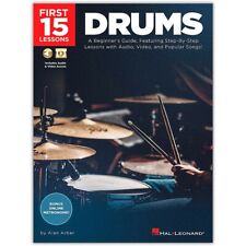First 15 Lessons Drums Beginner's Guide, w/ Step-By-Step Book/Media Online