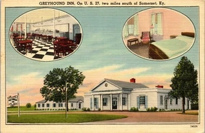 Vintage Postcard 1940s Greyhound Inn on U.S. route 27 Somerset KY 1947 Hotel - Picture 1 of 3