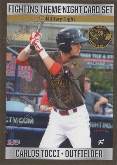 2017 Reading Fightins Theme Night Carlos Tocci RC Rookie Phillies VZ - Image 1 of 1