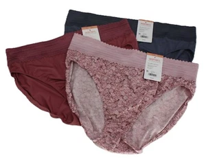 New set of 3 WARNER'S no muffin top HI CUT panties DUSTY ROSE FLORAL GRAY 3XL/10 - Picture 1 of 6