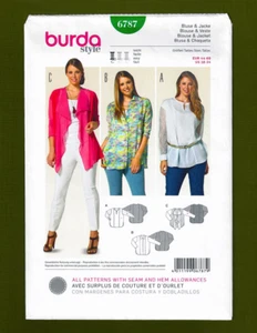 Misses Shirt, Pullover Tunic & Jacket Sewing Pattern (Sizes 18-34) Burda 6787 - Picture 1 of 3