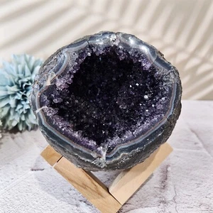 1.1kg Natural Amethyst Cave Money Pouch Bag Crystal - Home Decor Gifts idea - Picture 1 of 5