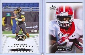NICK CHUBB 2014 LEAF "1ST EVER PRINTED" HIGH SCHOOL/COLLEGE 2 CARD ROOKIE LOT!  - Bild 1 von 3