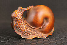 Rare Lovely Chinese boxwood snail figure statue table home decoration