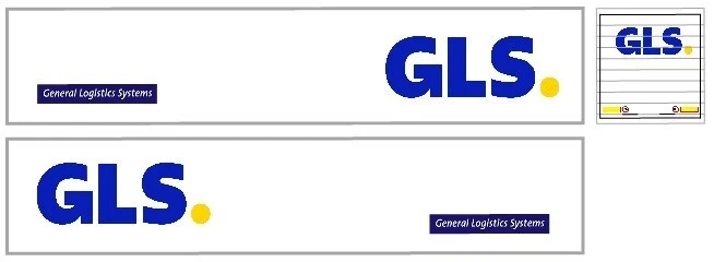 Grafica adesiva "Gls" + saracinesca x semirimorchi Herpa 1/87 autoproduzione - Immagine 1 di 1