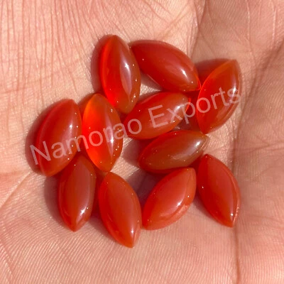 Lote de piedras preciosas sueltas cabujón marquesa ónix rojo natural de 4x8 mm a 10x20 mm Foto 1 de 4