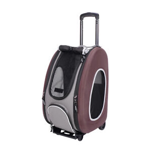 Ibiyaya Convertable Pet Carrier & Car Seat on Wheels for Cats & Dogs - Chocolate