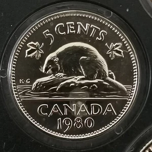 5 CENTS CANADA 1980 UNC / ISSU DU COFFRET ROYAL CANADIAN MINT - Picture 1 of 3