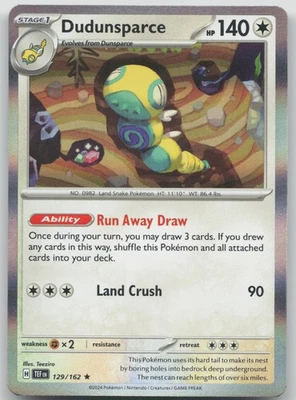 Dudunsparce 129/162 Rare SV05: Temporal Forces NM Holo - Image 1 of 2