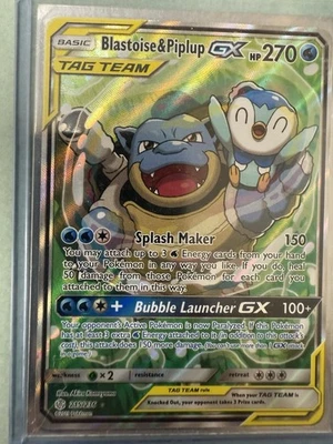 Blastoise & Piplup GX (Alternate Full Art) 215/236 Sm-Cosmic Eclipse Holo - Image 1 of 3