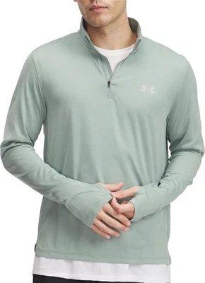 Under Armour Launch Mens Running Top Green Long Sleeve Half Zip Run Lightweight - Image 1 of 2