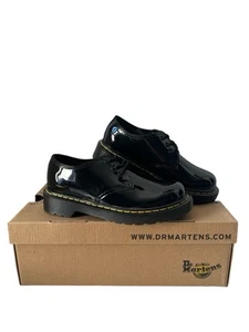 DR MARTENS KIDS EVERLEY BLACK PATENT SCHOOL SHOES Leather Upper Size UK 11 EU29 - Picture 1 of 11