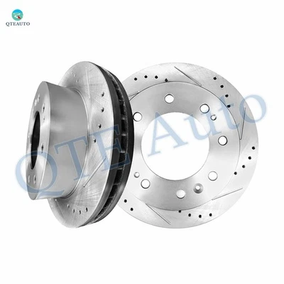 Rotores de disco de freno delanteros ranurados perforados de 355 mm para GMC Sierra 2500 HD 2011-2018 Foto 1 de 4