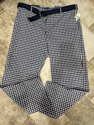 Pantalones de golf IZOD para hombre 38x30 azules a cuadros rendimiento calce recto UPF 50 absorbentes nuevos con etiquetas Foto 1 de 3