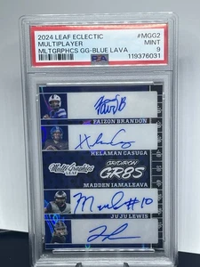 2024 Leaf Eclectic GG 8 Autos Lyons Smigiel Curtis Brandon Iamaleava Lewis PSA 9 - Picture 1 of 2