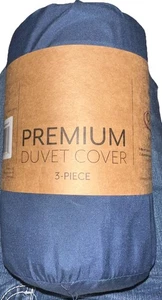 Premium Duvet Cover 3-Piece Navy Blue Queen By Jenjoy 2 Standard Pillow Shams - Picture 1 of 5