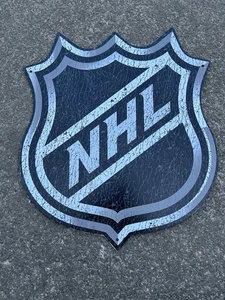NHL Logo Metal Sign. 20 X 17 Metal Sign. Black And White! - Picture 1 of 4